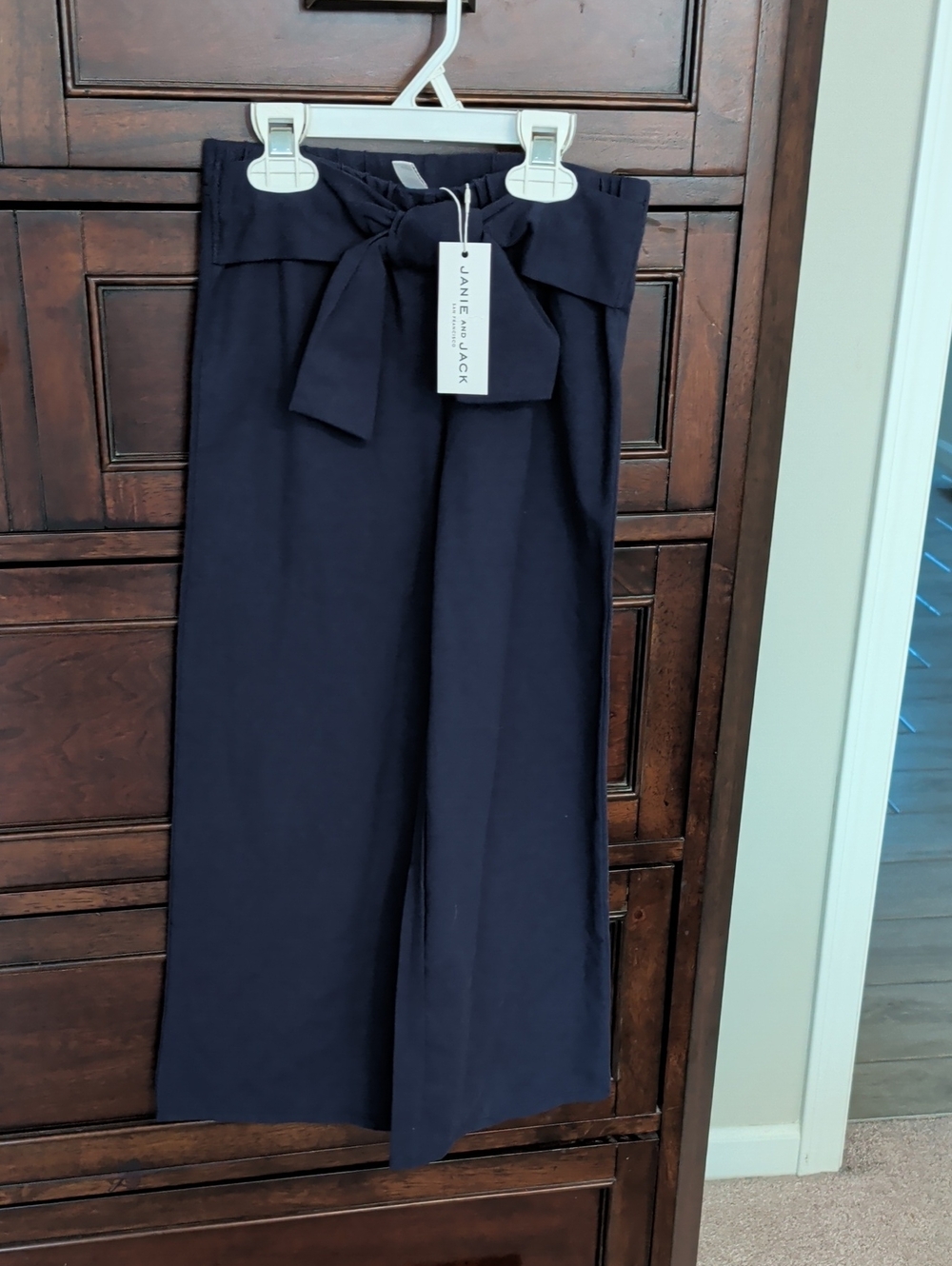 Janie and Jack Navy  Tie-Waist Wide-Leg Pants